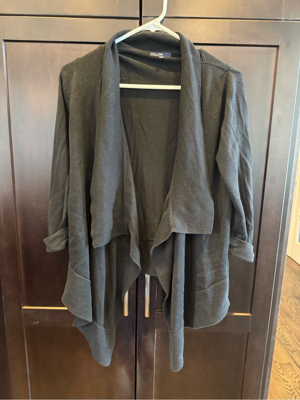 GAP Black Draped Open-Front Cardigan